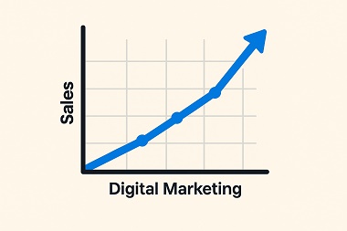 Línea ascendente de ventas gracias al marketing digital