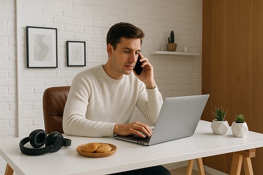 Persona investigando estrategia de marketing