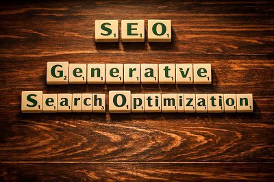 Qué es la Generative Search Optimization Letras de Scrabble sobre un fondo de madera formando las frases SEO y Generative Search Optimization, representando el concepto de GSO.