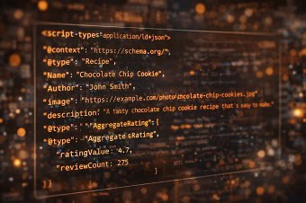 Ejemplo de un fragmento de código de datos estructurados para SEO.