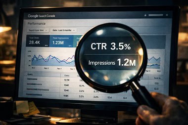 Analizando el informe de rendimiento de Google Search Console para mejorar el CTR.