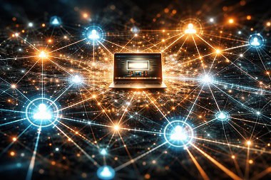 Red de conexiones digitales que simboliza las estrategias y el impacto del SEO Off-Page en la autoridad de un sitio web.