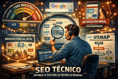 Especialista analizando la arquitectura de un sitio web para una auditoría de SEO Técnico.