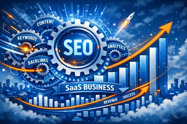 SEO-para-SaaS-motor-de-crecimiento Diagrama del SEO como motor de crecimiento para un negocio SaaS.