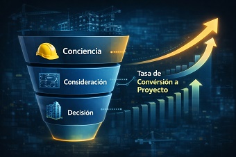 embudo-de-ventas-seo-para-proyectos-de-construccion-mexico Diagrama del embudo de ventas mostrando cómo una estrategia SEO incrementa los leads cualificados y proyectos para una empresa constructora en México.