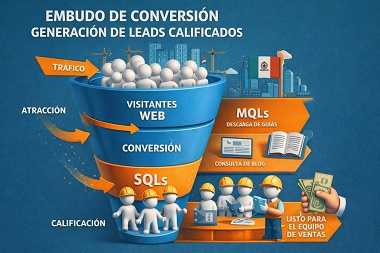Comparativa visual entre un MQL (Marketing Qualified Lead) y un SQL (Sales Qualified Lead) en la industria de la construcción.